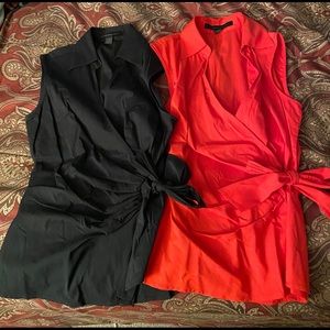 Two Express sleeveless shirts size XS
